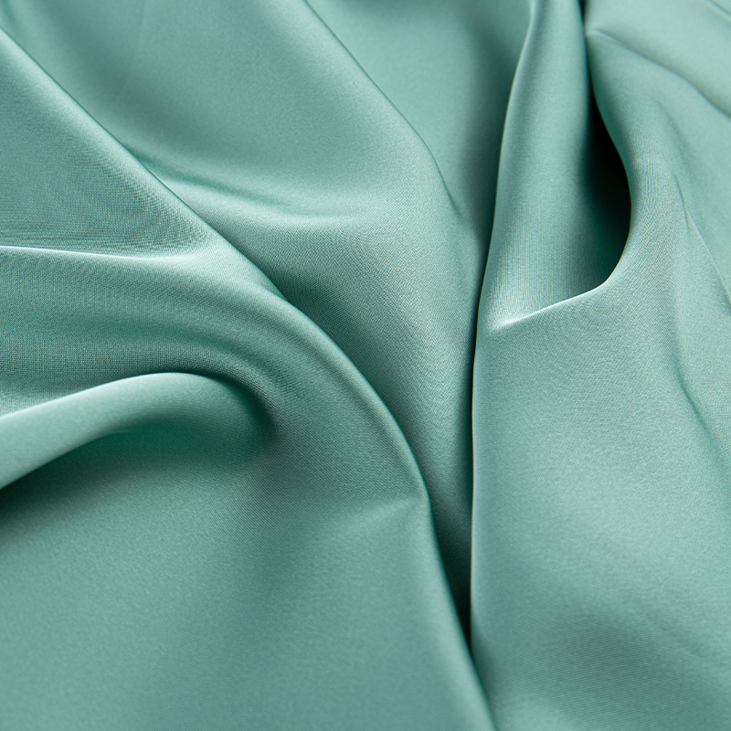 HY386 172GSM Doppelter grüner Satin-Chiffon-Stoff aus Acetatimitat, Modestoff aus Seidenimitat