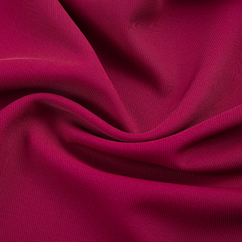 DS382 rot 272GSM Mattmatter Filament-Twill-Stoff, vierseitig dehnbarer Polyester, hautfreundlicher Fall, knitterfrei und verschleißfest