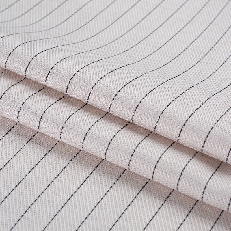 HY529-Linen Lauris Lyocell-Stoff mit schwarzen Seidenstreifen