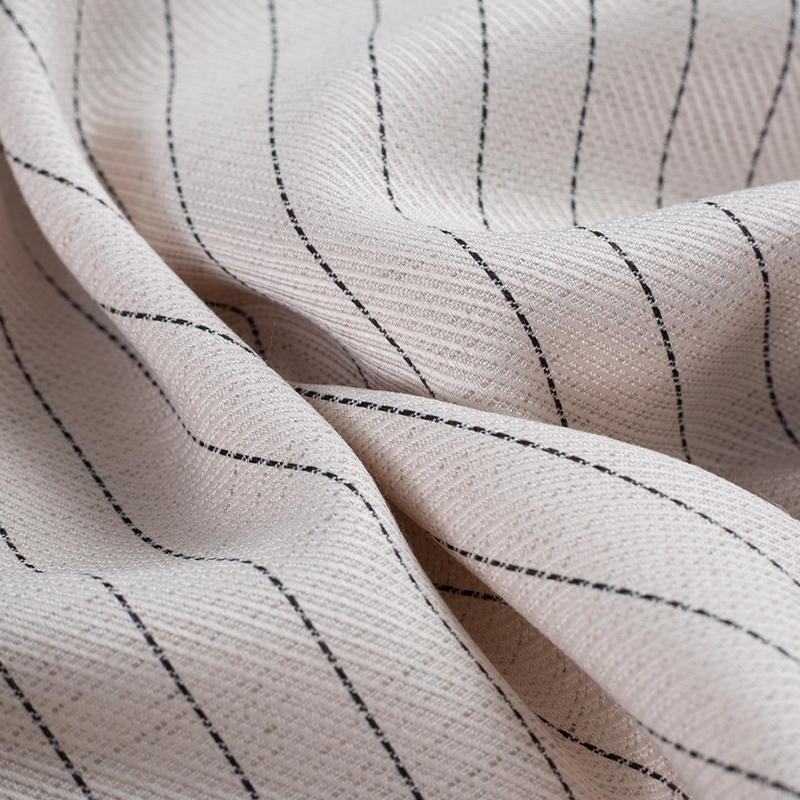 HY529-Linen Lauris Lyocell-Stoff mit schwarzen Seidenstreifen