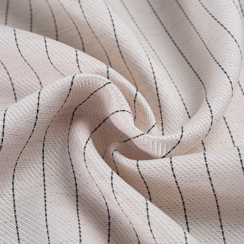 HY529-Linen Lauris Lyocell-Stoff mit schwarzen Seidenstreifen