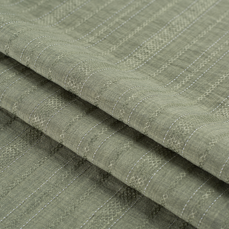 HY557-Rayon 136GSM 99 % P 1 % Rayon-Diamant-Lyocell-Stoff mit wechselnden Dicken und Streifen